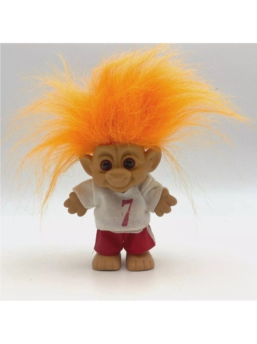 Vintage Forest Troll 4" Orange Hair w/ Shirt & Red Pants